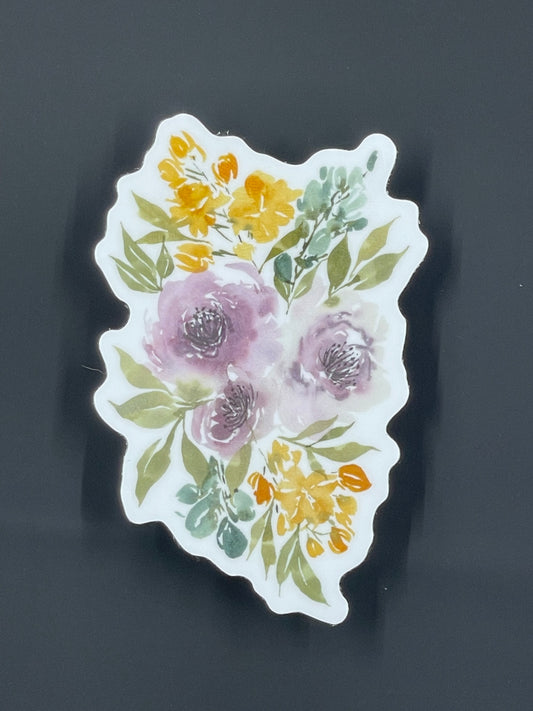 Sticker (Transparent) - Purple Floral Watercolor