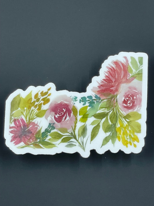 Sticker (Transparent) - Pink Floral Watercolor
