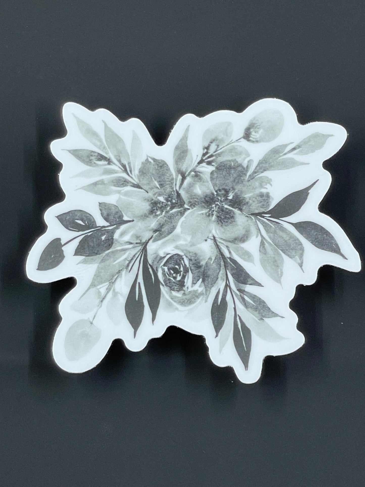 Sticker - Black & White Floral Watercolor