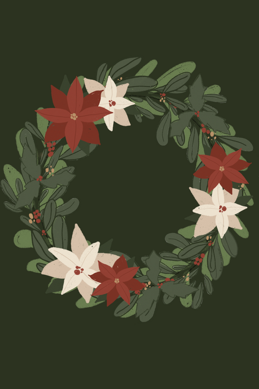 Greeting Card - Evergreen Holiday Wreath