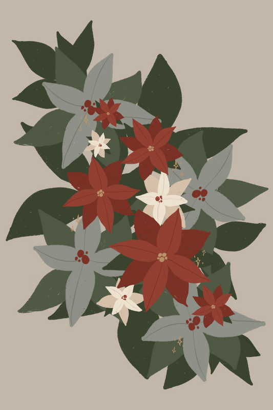 Greeting Card - Sand Holiday Floral